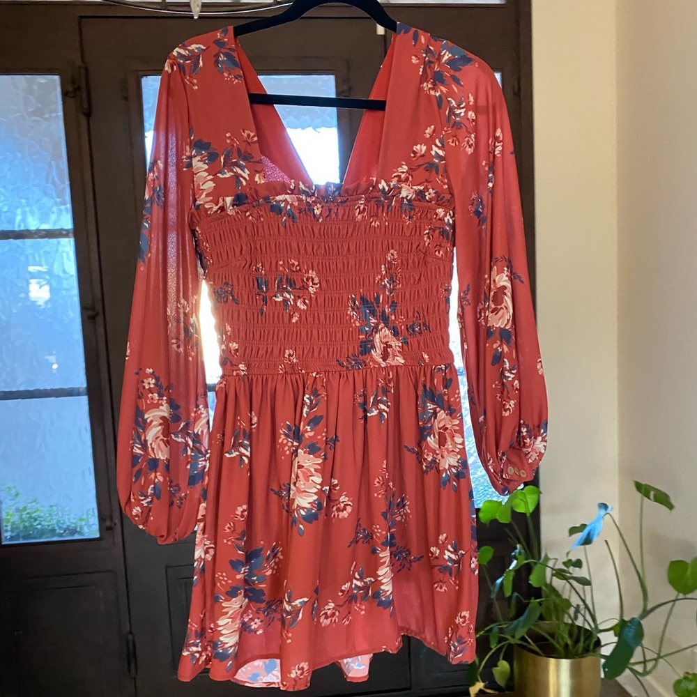 Never worn smocked floral dress Size Small